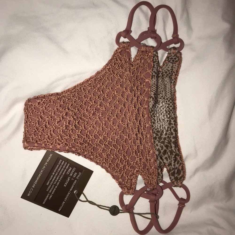 Acacia Swimwear Crochet Molokini in Lip Stick